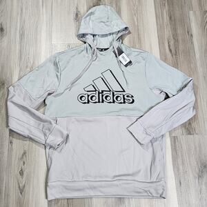 adidas Pullover Hoodie Men's Large Gray Team Issue New